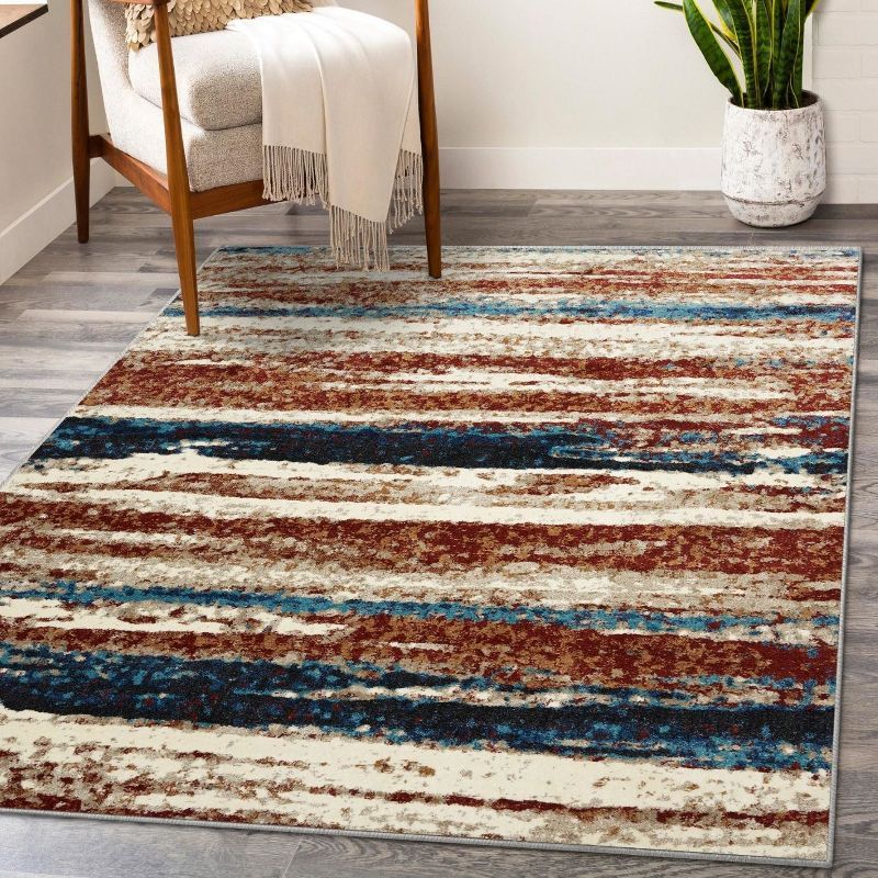 Passion Abstract 5' x 7' Easy-Care Synthetic Area Rug