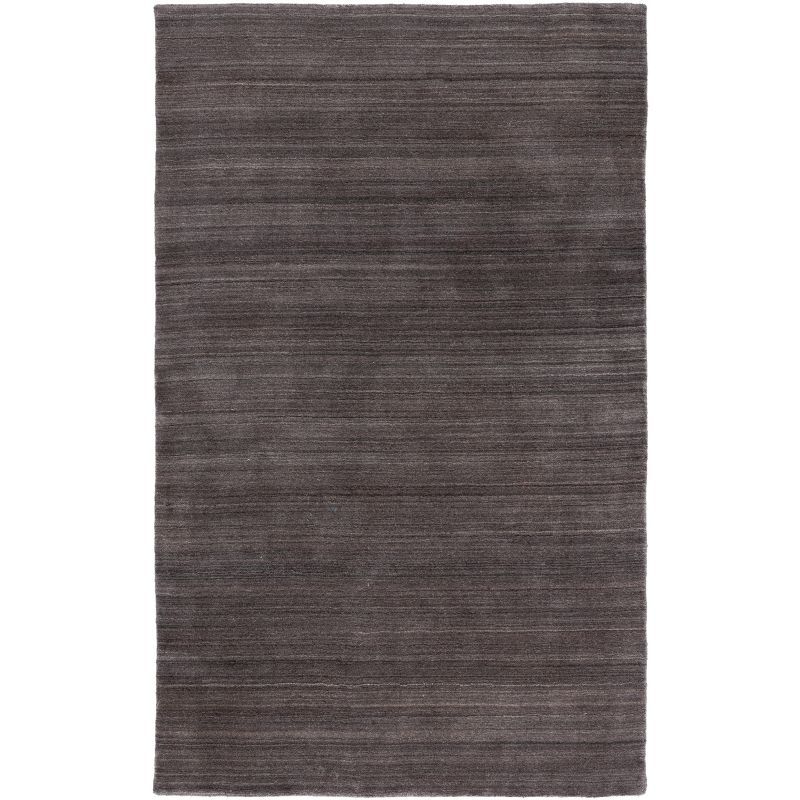 Charcoal Hand-Knotted Wool Rectangular Area Rug - 27in x 4in