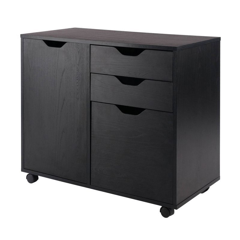 Halifax Black Mobile Filing Cabinet with 2 Drawers and Lock