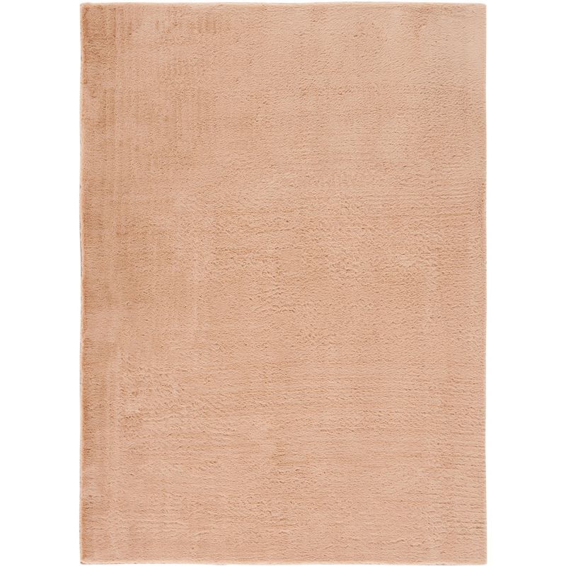 Ivory 5' x 7' Synthetic Fur Washable Area Rug