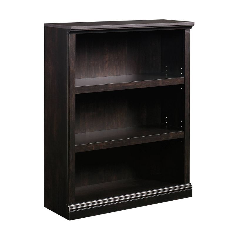 Estate Black Adjustable 3-Shelf Bookcase with Slide-On Moldings