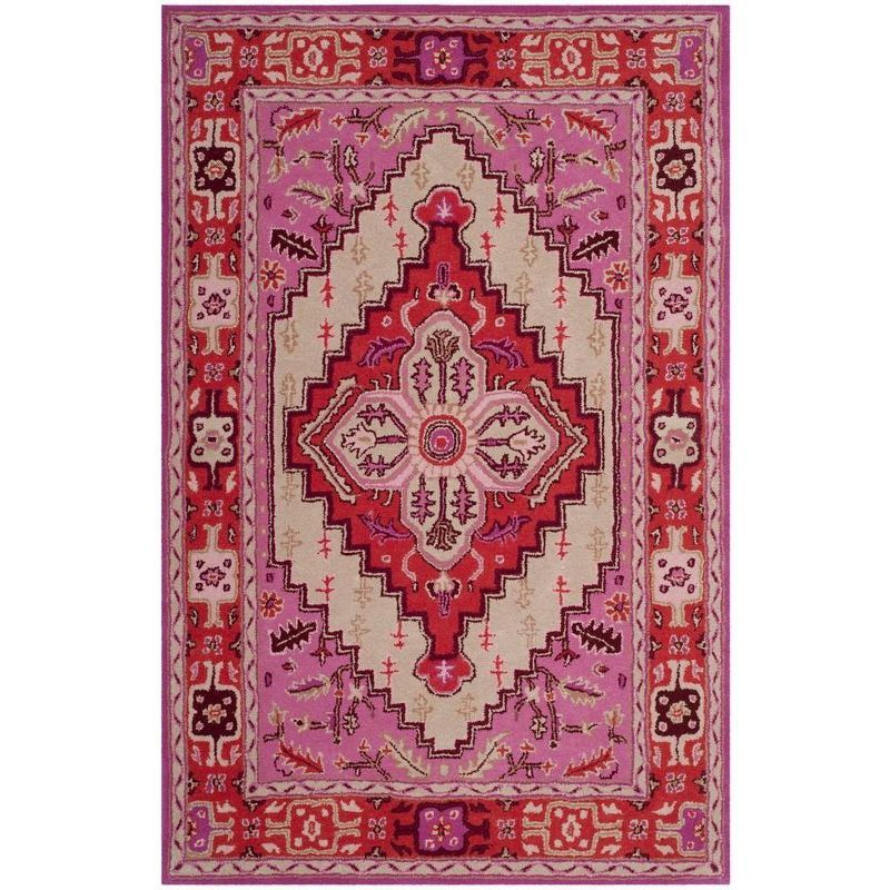 Bellagio Red Pink/Ivory Handmade Wool Area Rug