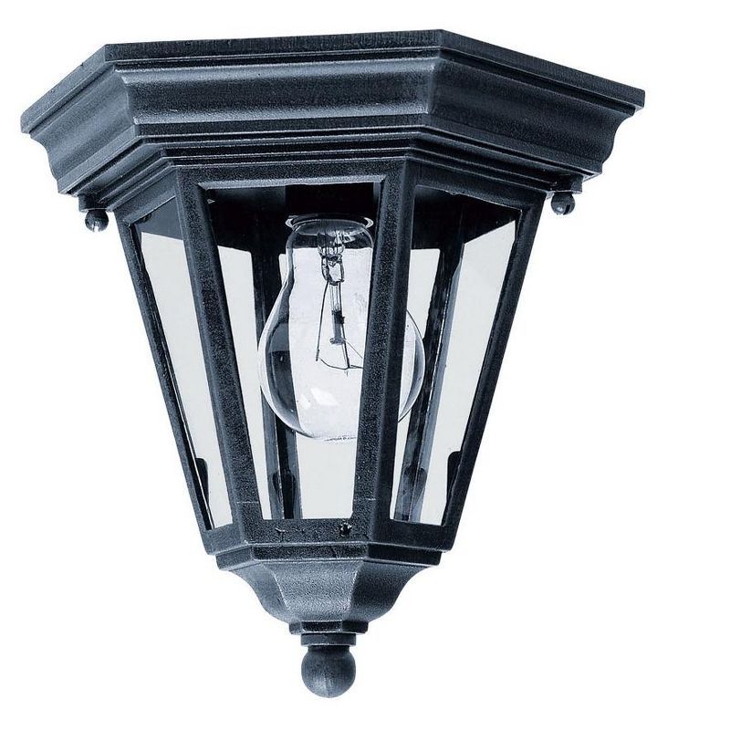 Westlake Black Aluminum and Glass Outdoor Flush Mount Light