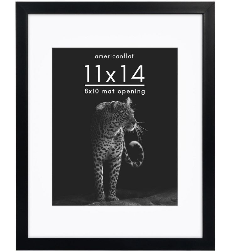 Black 11x14 Gallery-Style Picture Frame with Mat