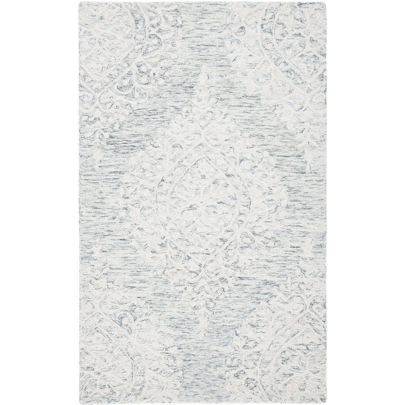 Hand-Tufted Elegance Floral Wool Rug in Soft Gray - 3' x 5'