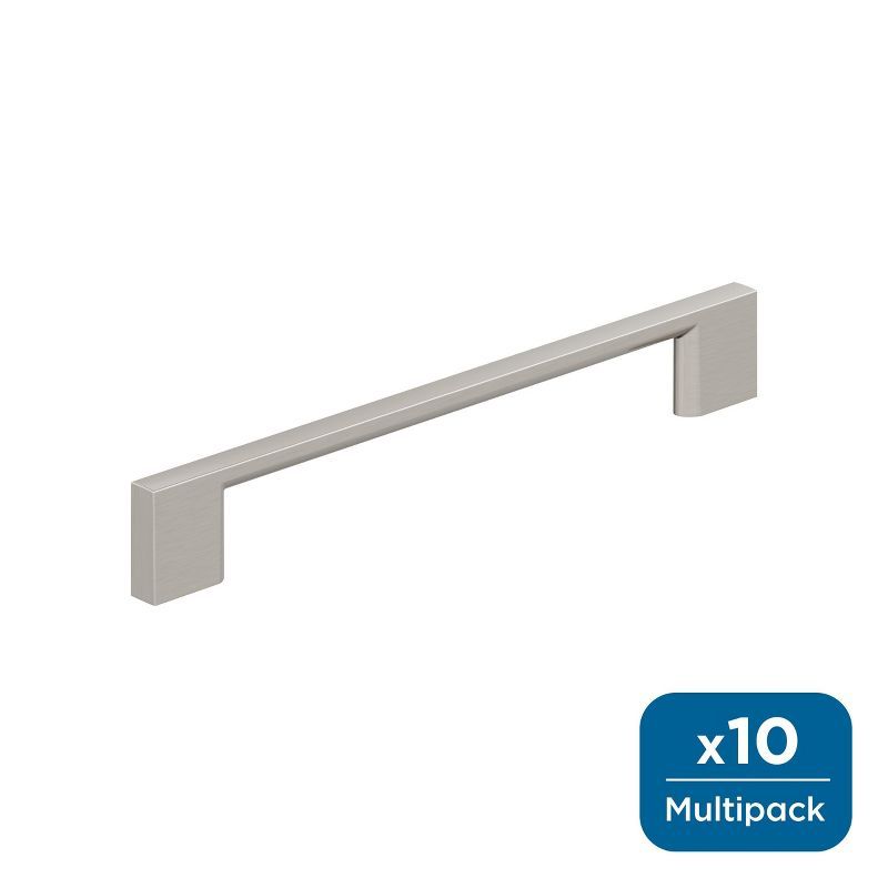 Satin Nickel 6-5/16 Inch Cabinet Pulls, 10 Pack