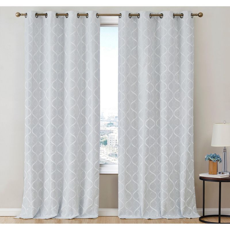 Ivory Velvet Blackout Grommet Window Curtain Panels, 50 x 84 Inches