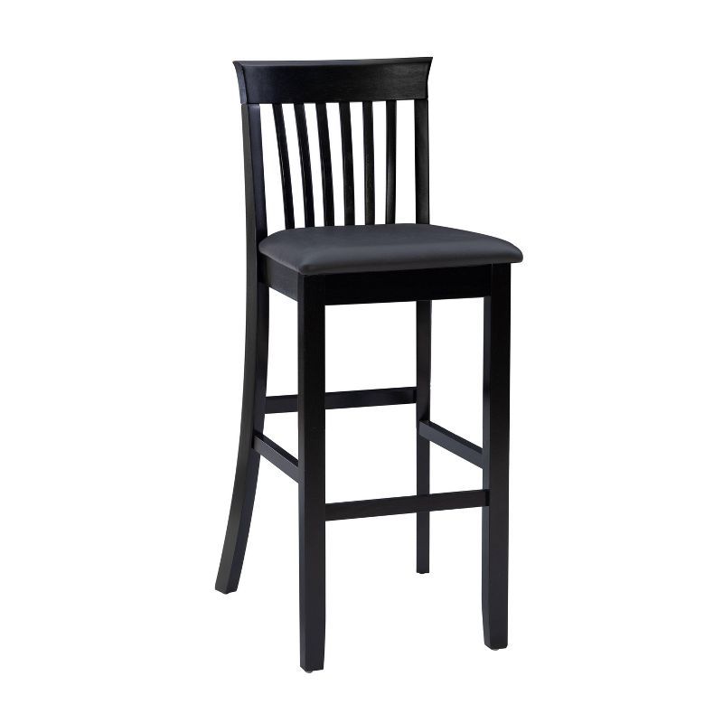 Classic Dark Cherry & Black Faux Leather 31" Craftsman Barstool