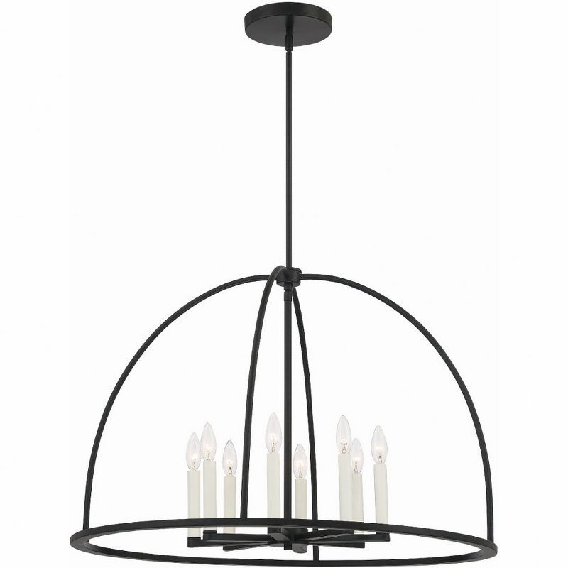 Abbott 8-Light Black Crystal Candle Chandelier