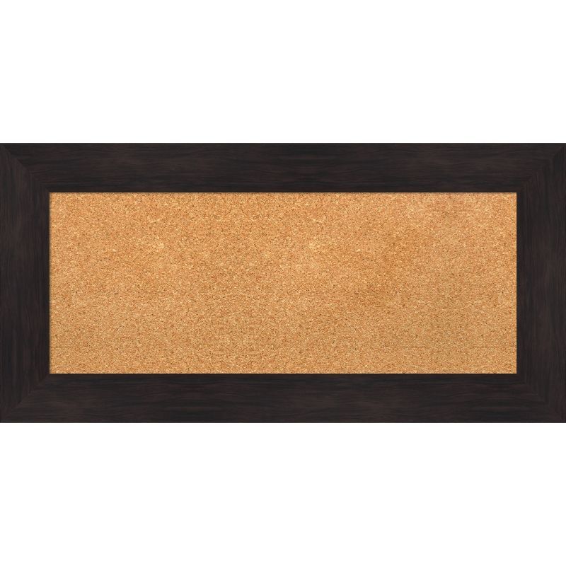 Espresso Framed Natural Cork Bulletin Board 39" x 21"