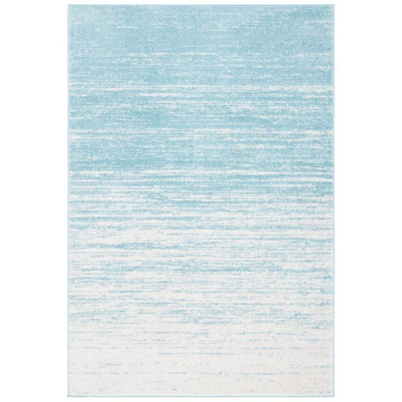 Aqua and Ivory Ombre Hand-knotted Synthetic Area Rug