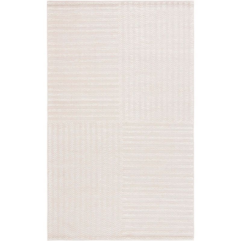 Ivory Flat Woven Handmade Wool Area Rug, 8' x 10'