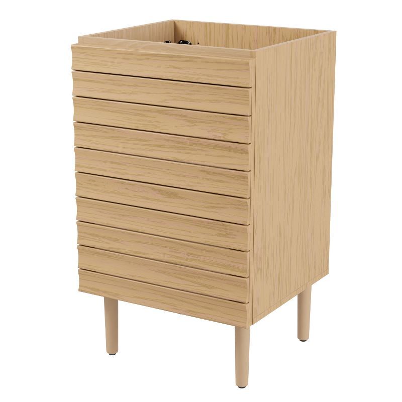 Oak 20" Modern Linear Slat Bath Vanity Cabinet