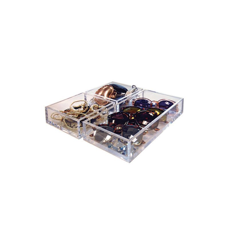 Deluxe Crystal Clear Polished Edge Styrene Tray Set