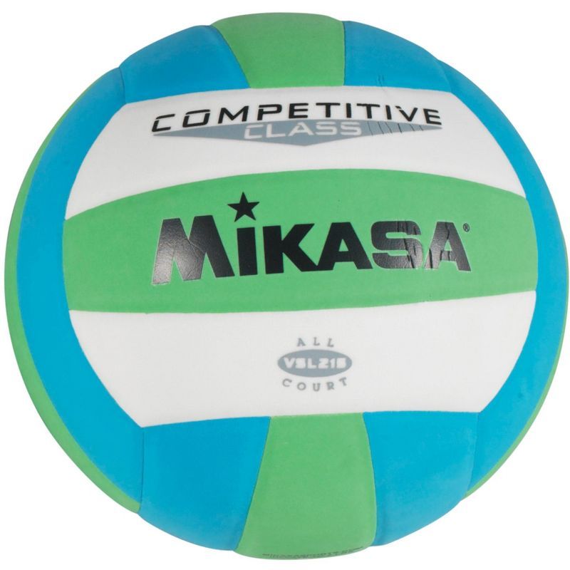 Coastal Breeze Indoor/Outdoor Synthetic Leather Volleyball in Green/Blue/White