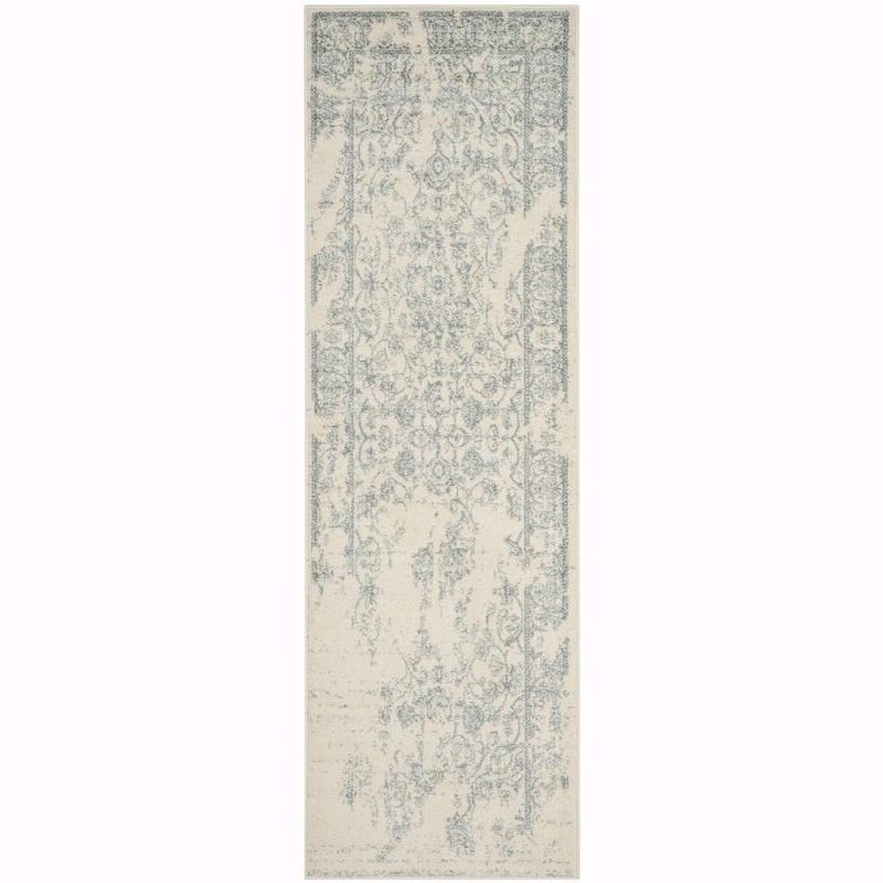 Ivory and Slate Hand-knotted Synthetic Area Rug