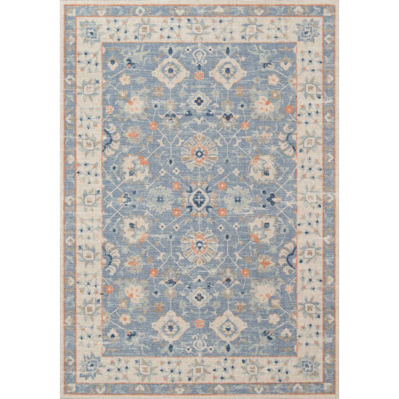 Anatolia Blue Wool and Nylon Medallion Rug 3'3" x 5'