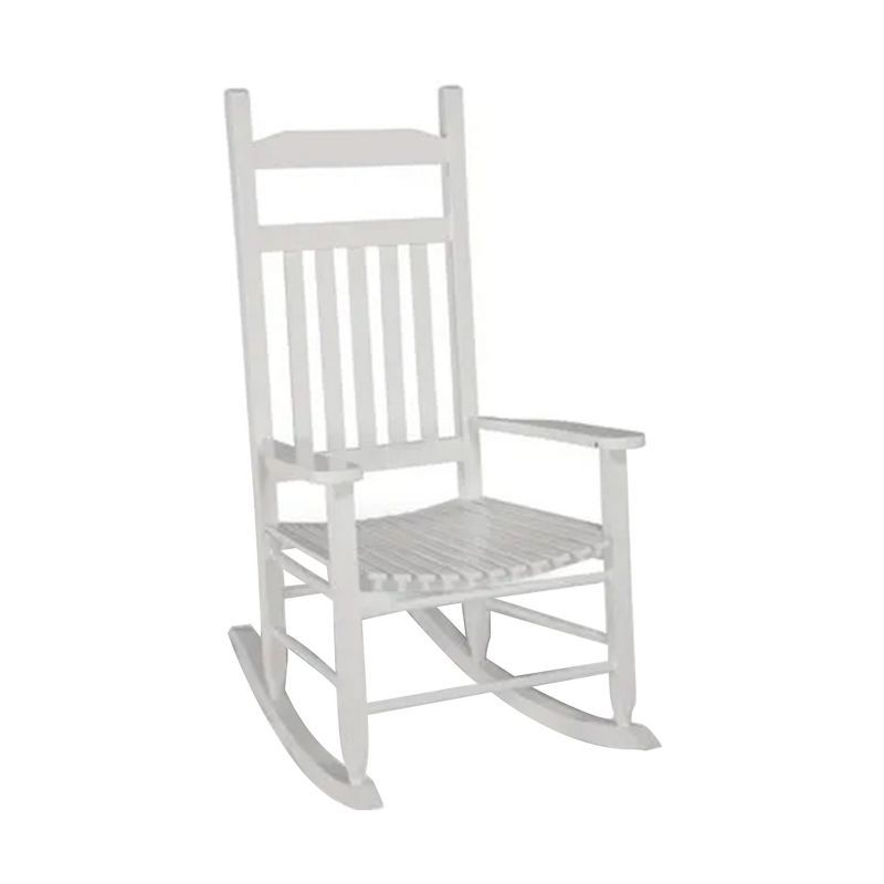 White Kiln-Dried Hardwood Mission Style Outdoor Rocking Chair