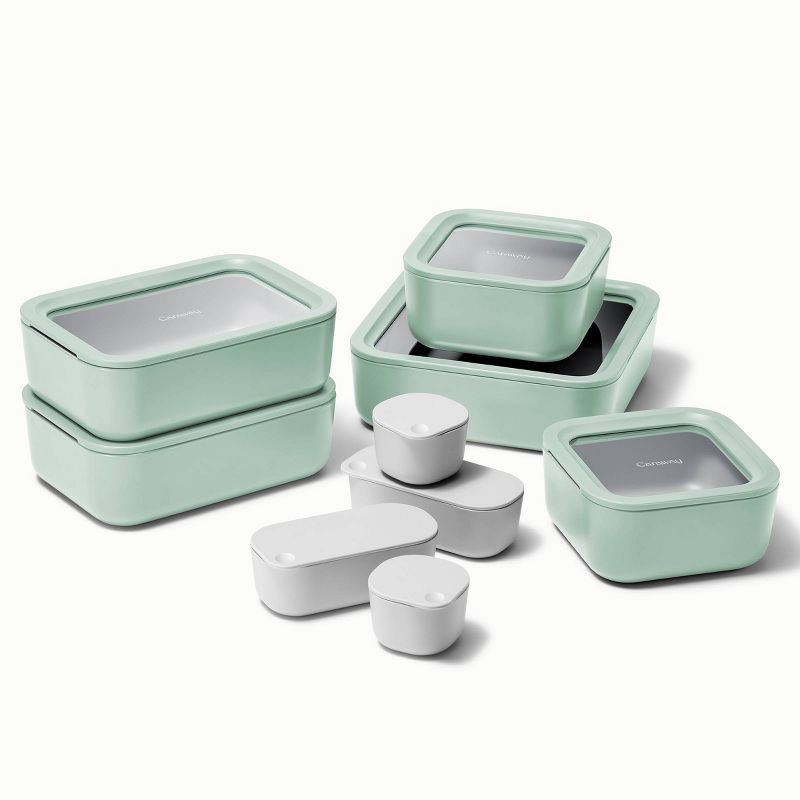 Mist Green 14-Piece Glass Food Storage Set with Lids