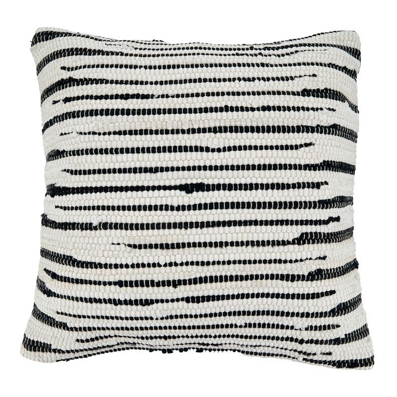 Black and White Zebra Chindi Cotton Lumbar Pillow Cover 14"x23"