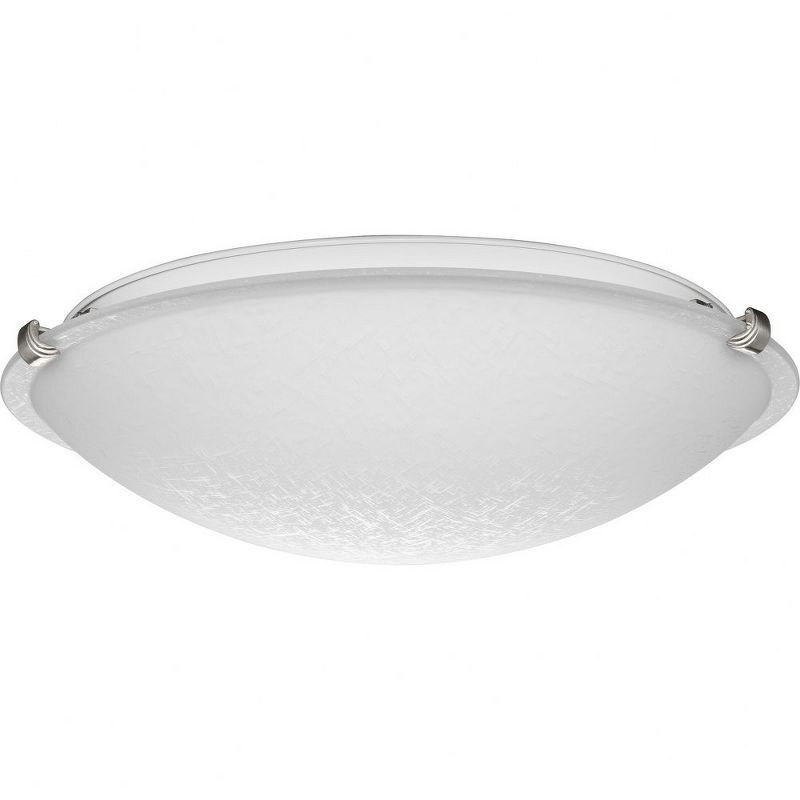 Linen Dome Brushed Nickel LED Flush Mount Light