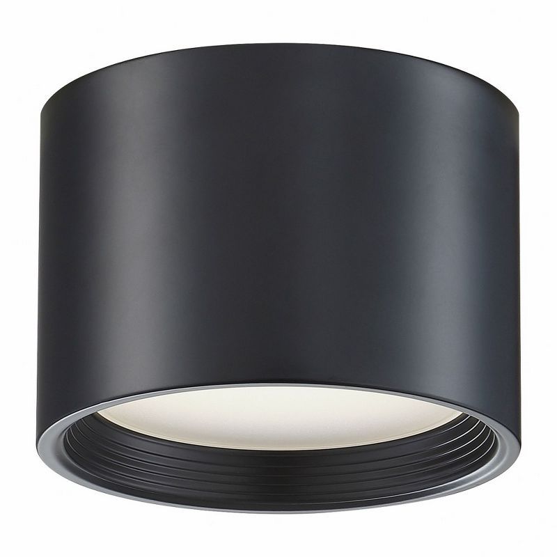 Black Aluminum Drum LED Indoor/Outdoor Flush Mount