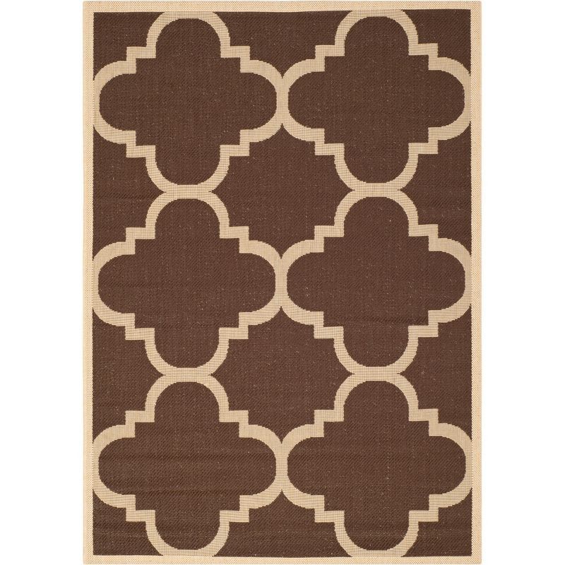 Dark Brown Synthetic Reversible Outdoor Area Rug