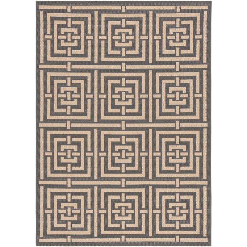 Courtyard CY6937 Power Loomed Indoor and Outdoor Area Rug - Grey/Cream - 5'3"x7'7" - Safavieh