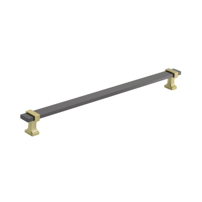 Overton 11.31'' Black Chrome and Brushed Gold Cabinet Pull