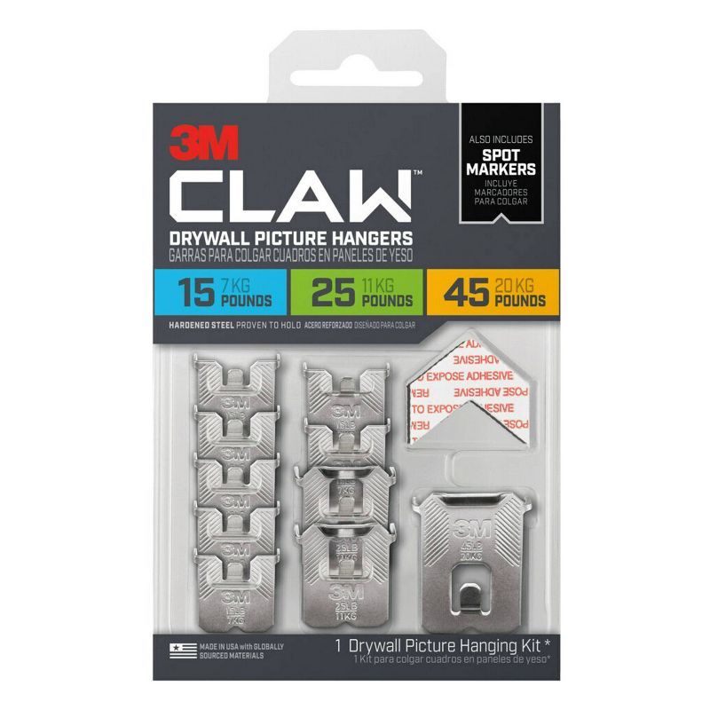 3M Claw Drywall Picture Hanging Kit with Metal Hooks