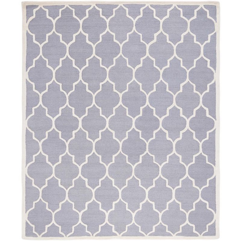 Hand-Tufted Elegance Silver & Ivory Wool 8' x 10' Area Rug