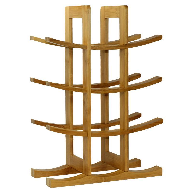 Natural Bamboo 12-Bottle Countertop Wine Rack