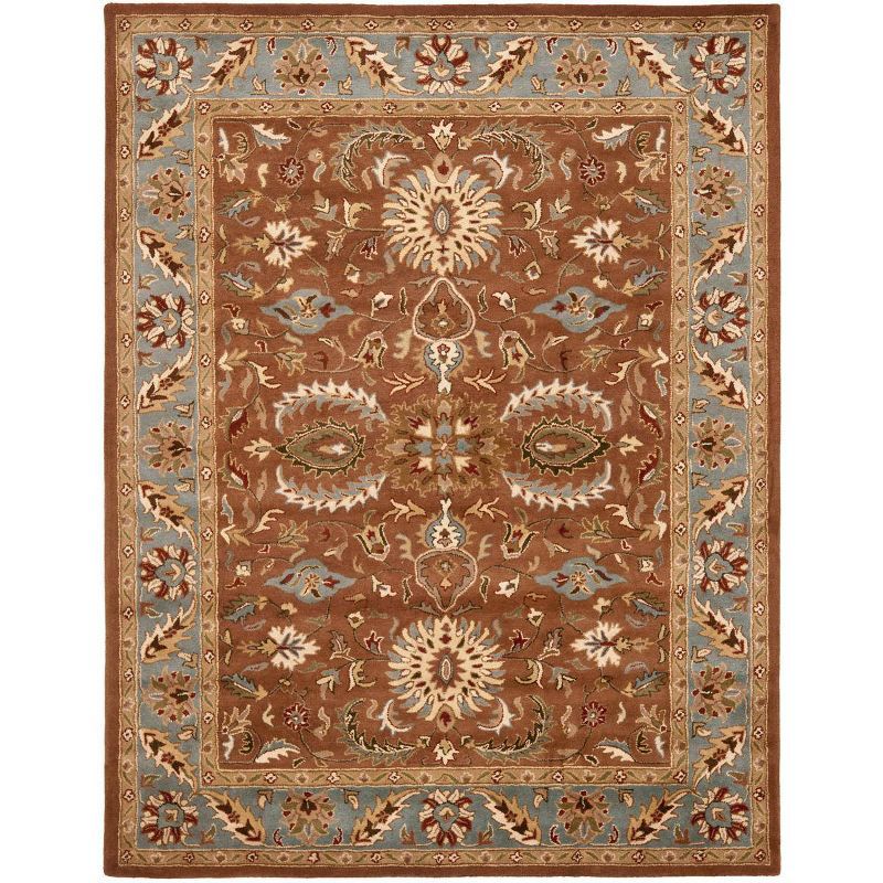 Elegant Heritage Blue Wool 9' x 12' Hand-Tufted Area Rug