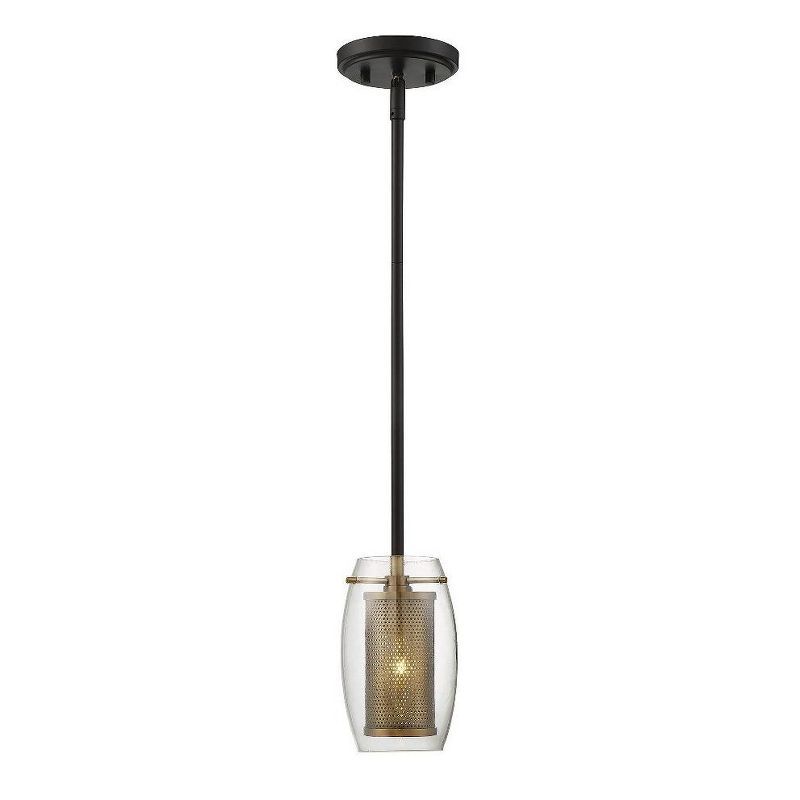 Dunbar Warm Brass and Bronze Mini Pendant Light