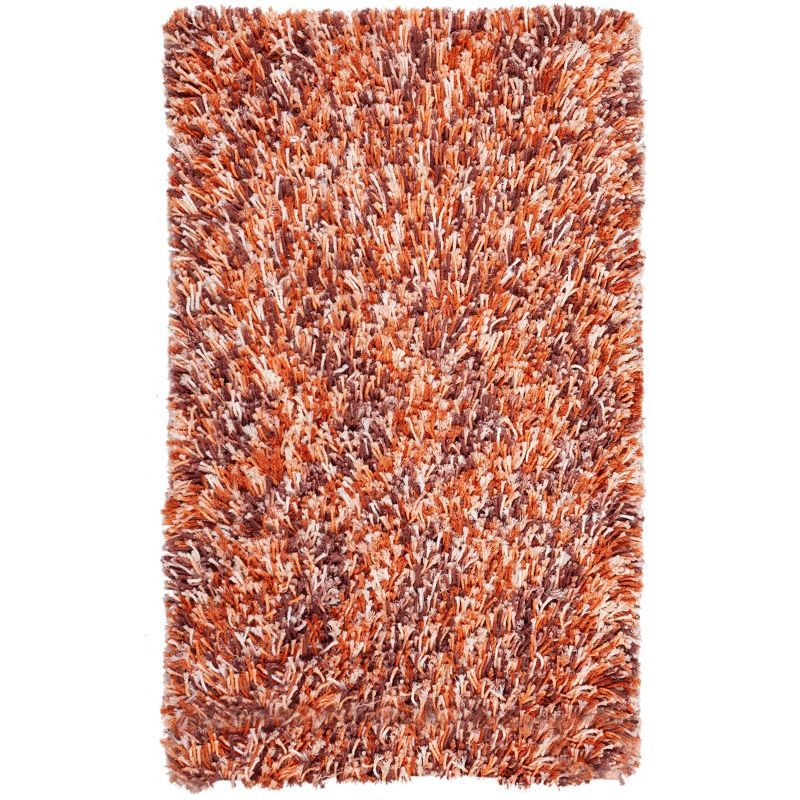 Ivory and Rust Hand-Tufted Shag Rectangular Rug 3' x 5'