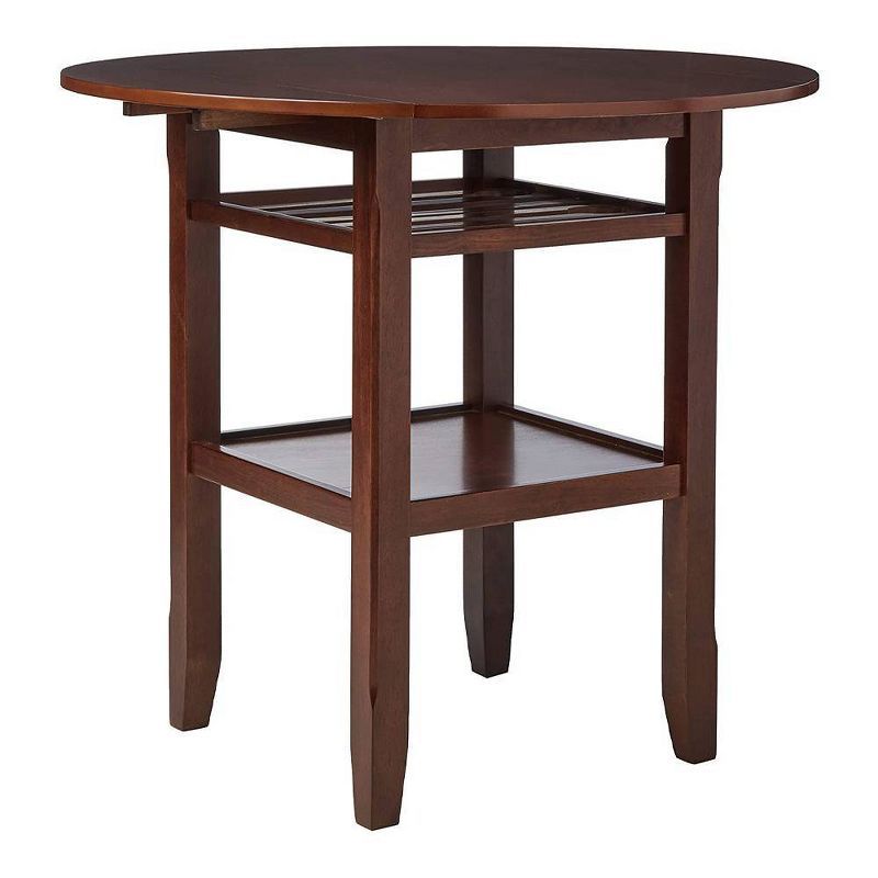 Cherry Wood Round Extendable Counter Height Table