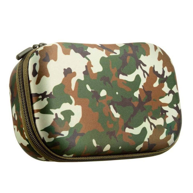 Green Camo Polyester Zippered Pencil Box