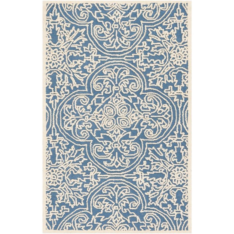 Trace Blue and Ivory Hand-Tufted Wool Area Rug 3' x 5'