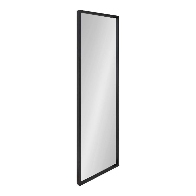 Elegant 51.75" Black Wood Rectangular Vanity Mirror