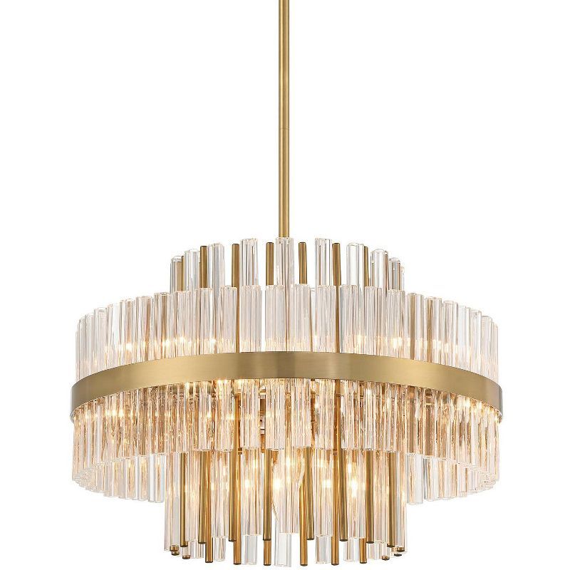 Soft Gold Crystal 8-Light 2-Tier Chandelier