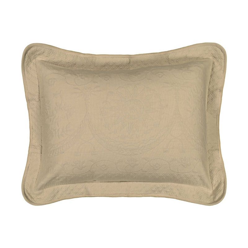 King Size Birch Cotton Matelasse Sham with Decorative Flange