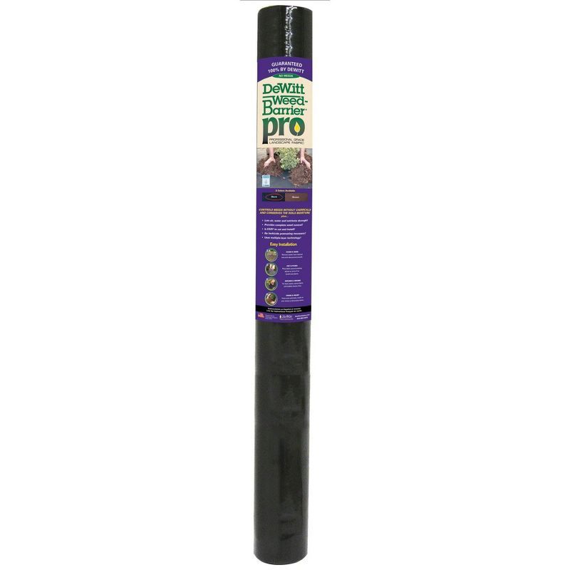 ProShield 4'x300' Heavy-Duty Black Polypropylene Weed Barrier Fabric