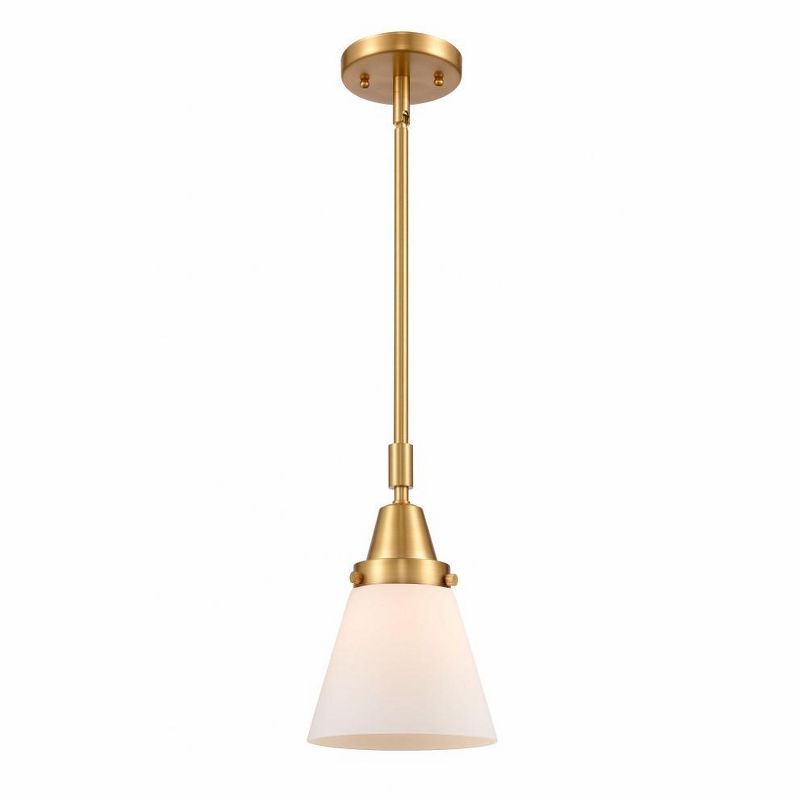 Satin Gold Mini Pendant with Glass Shade