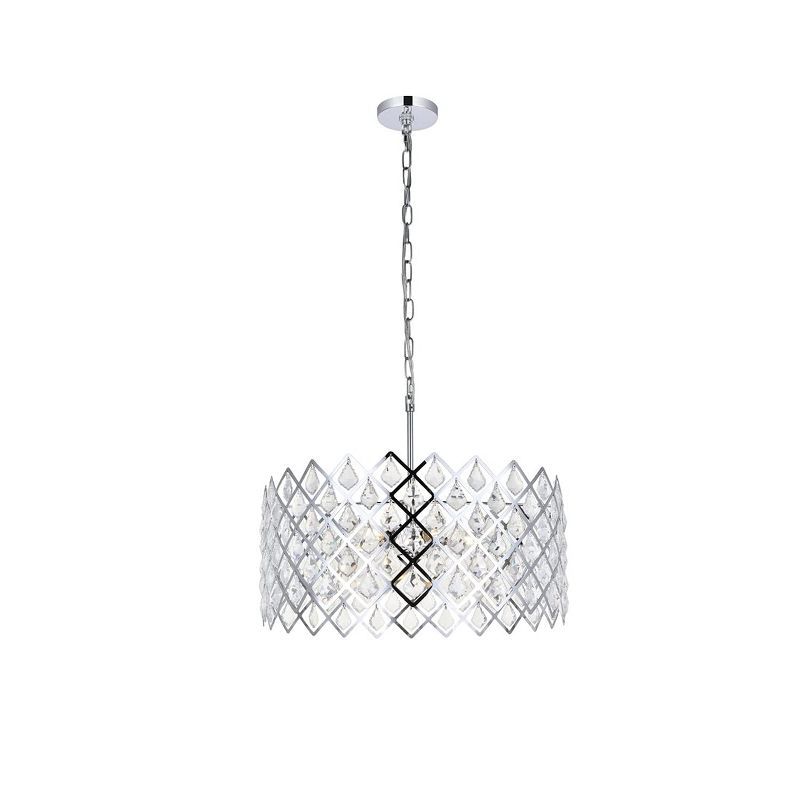 Lyla 21" Chrome Crystal Pendant Light