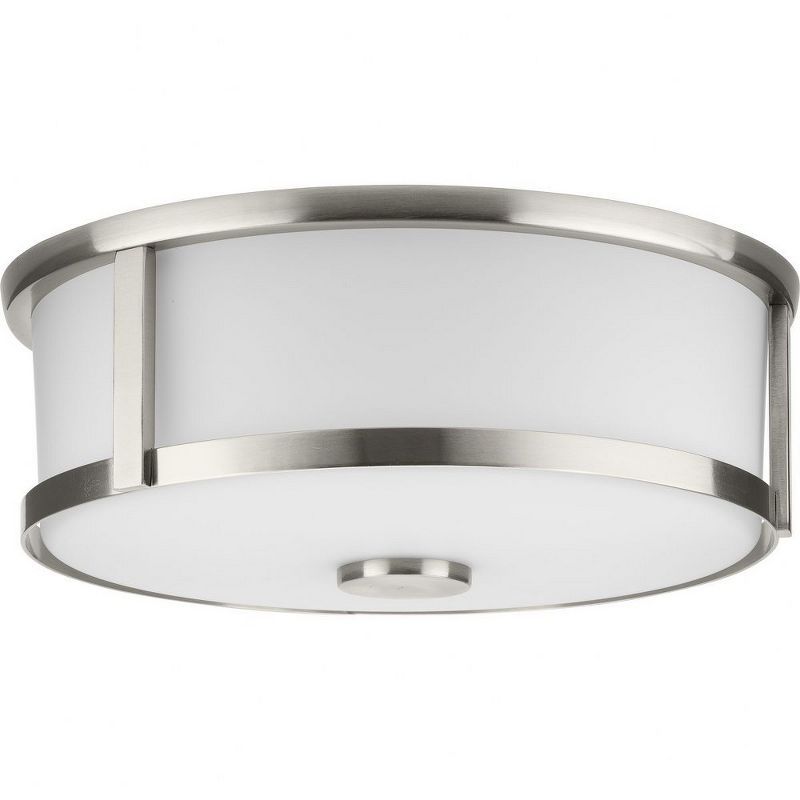 Gilliam Brushed Nickel 12.62" Drum Flush Mount Light