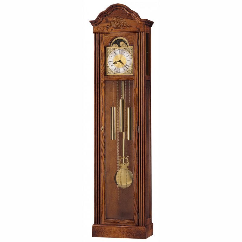 Yorkshire Oak Traditional Floor Clock with Brass Accents