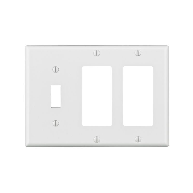 White Thermoset 3-Gang Toggle and Decora Wall Plate