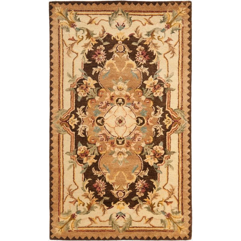 Empire 36" Round Brown Hand-Tufted Wool Rug