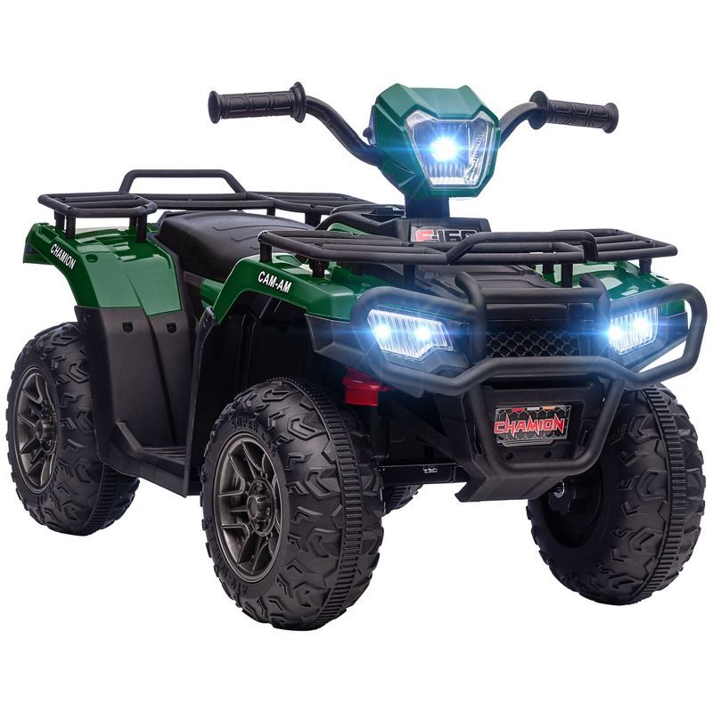 Green 12V Kids Quad ATV with LED Lights