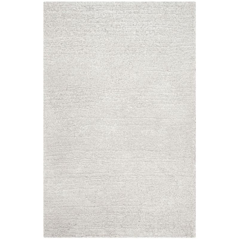 Elysian Ivory Shag Hand-Tufted Rectangular Rug - 5' x 8'